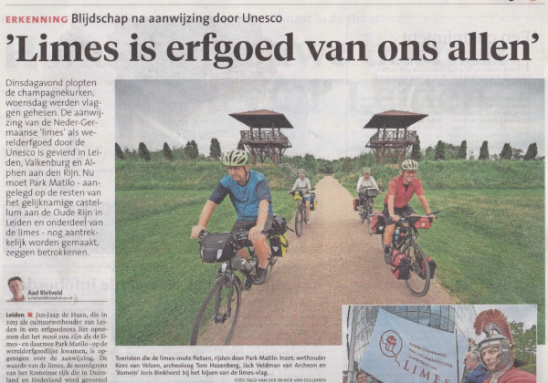 Krantenartikel Limes Werelderfgoed